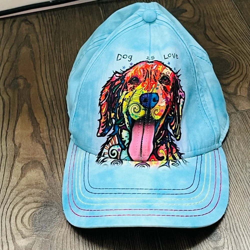 The Mountain Vibrant Dog Print Blue Cap